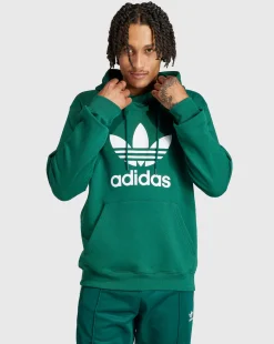 Adidas Originals Hoodie adicolor Classics Trefoil Verde Uomo