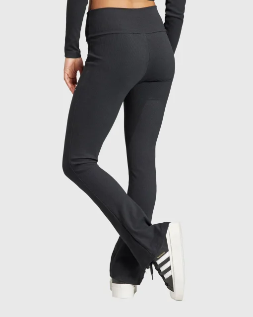 Adidas Originals Pantaloni Essentials Rib Flared Nero Donna