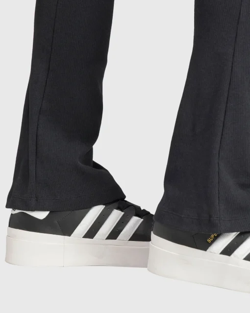 Adidas Originals Pantaloni Essentials Rib Flared Nero Donna