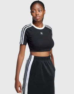 Adidas Originals T-Shirt 3-Stripes Baby Nero Donna