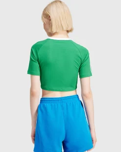 Adidas Originals T-Shirt 3-Stripes Baby Verde Donna