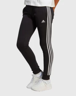 Adidas Pantaloni Essentials 3-Stripes French Terry Cuffed Nero Donna