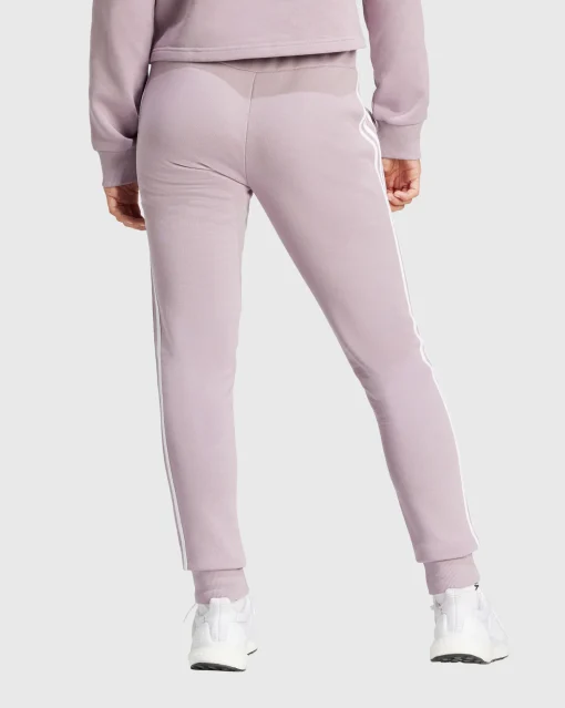 Adidas Pantaloni Essentials 3-Stripes French Terry Cuffed Rosa Donna