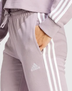 Adidas Pantaloni Essentials 3-Stripes French Terry Cuffed Rosa Donna