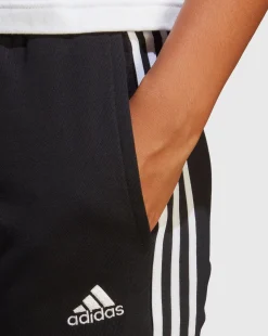 Adidas Pantaloni Essentials 3-Stripes French Terry Cuffed Nero Donna