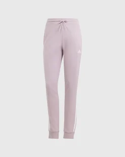 Adidas Pantaloni Essentials 3-Stripes French Terry Cuffed Rosa Donna