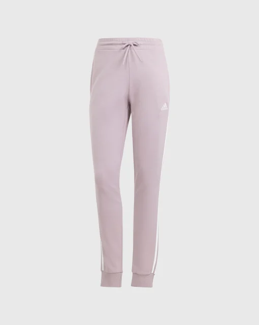 Adidas Pantaloni Essentials 3-Stripes French Terry Cuffed Rosa Donna