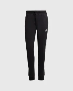 Adidas Pantaloni Essentials 3-Stripes French Terry Cuffed Nero Donna
