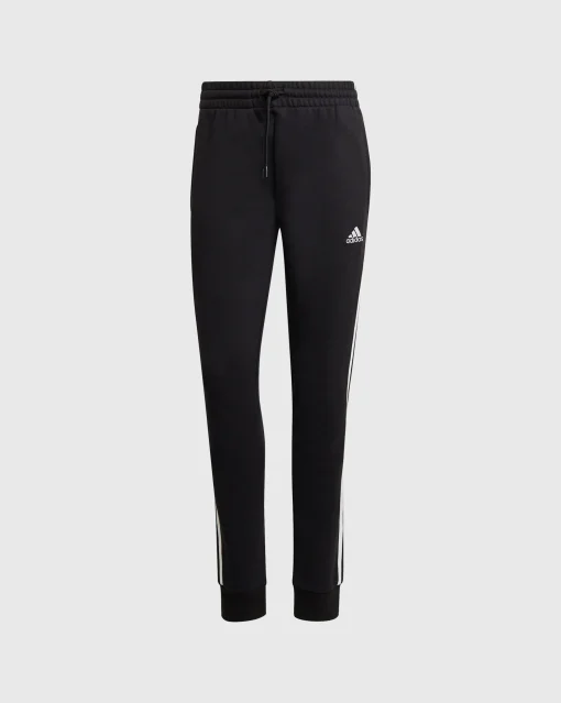 Adidas Pantaloni Essentials 3-Stripes French Terry Cuffed Nero Donna