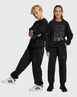 Adidas Pantaloni Future Icons Logo Nero Bambino