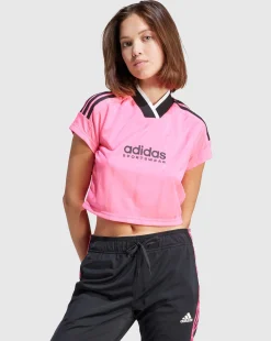 Adidas T-Shirt Crop Tiro Rosa Donna