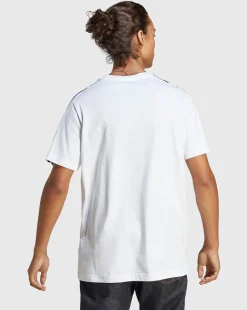 Adidas T-shirt Essentials Single Jersey 3-Stripes Bianco Uomo