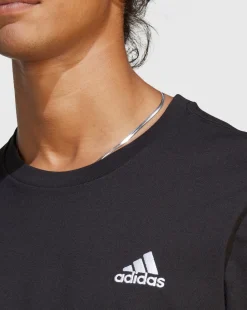Adidas T-shirt Essentials Single Jersey Small Logo Nero Uomo