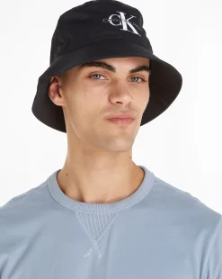 Calvin Klein Cappello Alla Pescatora In Twill Nero
