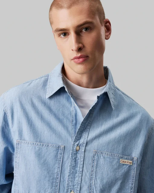 Camicia Easy Chambray Blu Uomo