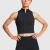 Canotta Crop UA Run Anywhere Black Nero Donna