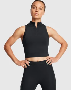 Canotta Crop UA Run Anywhere Black Nero Donna