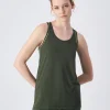 Canotta in mesh Verde Donna