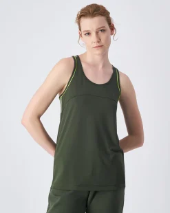 Canotta in mesh Verde Donna