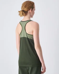 Canotta in mesh Verde Donna