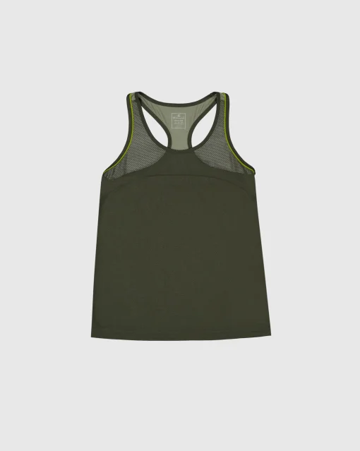 Canotta in mesh Verde Donna