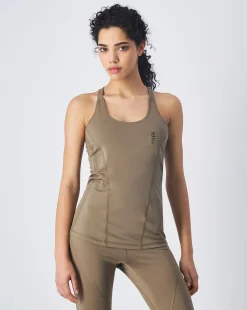 Champion Canotta Sportiva Elasticizzata Marrone Donna