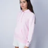 Champion Felpa Con Cappuccio Logo Piccolo Rosa Donna