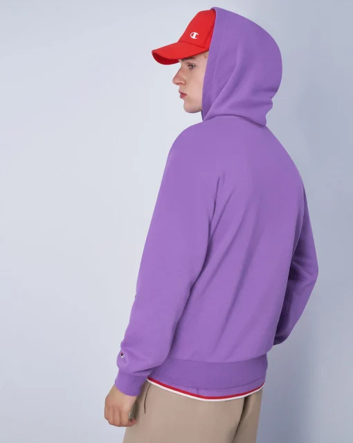 Champion Felpa Con Cappuccio Big Logo Bookstore Viola Uomo