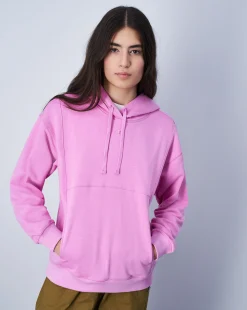 Champion Felpa Con Cappuccio Leggera Tonal Logo Rosa Donna