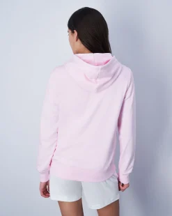 Champion Felpa Con Cappuccio Logo Piccolo Rosa Donna