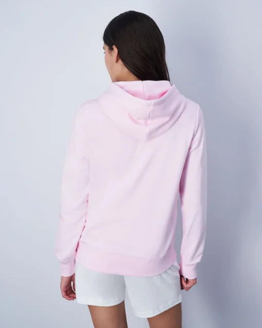 Champion Felpa Con Cappuccio Logo Piccolo Rosa Donna