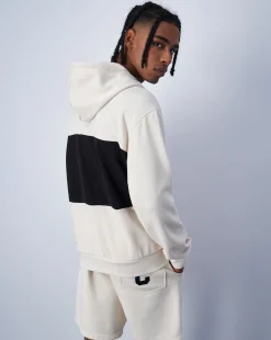 Champion Felpa Con Cappuccio Mezza Zip Bianco Uomo