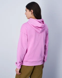 Champion Felpa Con Cappuccio Leggera Tonal Logo Rosa Donna