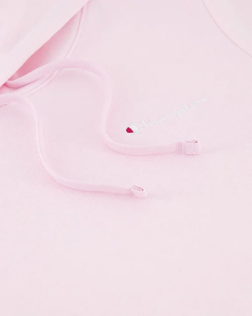 Champion Felpa Con Cappuccio Logo Piccolo Rosa Donna