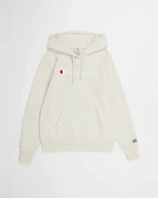 Champion Felpa Con Cappuccio Logo Grande Grigio Donna