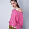 Champion Felpa Girocollo Minimalist Mini Logo Tono su Tono Viola Donna