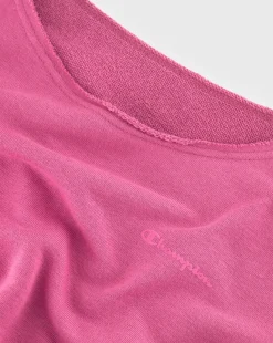 Champion Felpa Girocollo Minimalist Mini Logo Tono su Tono Viola Donna