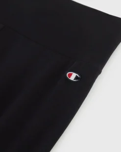 Champion Leggings Cropped Con C Logo Patch Nero Donna