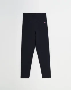 Champion Leggings Cropped Con C Logo Patch Nero Donna