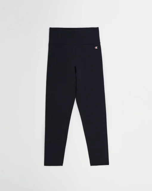 Champion Leggings Cropped Con C Logo Patch Nero Donna
