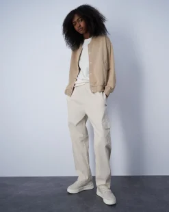 Champion Pantaloni Cargo Con C Logo Patch Grigio Donna