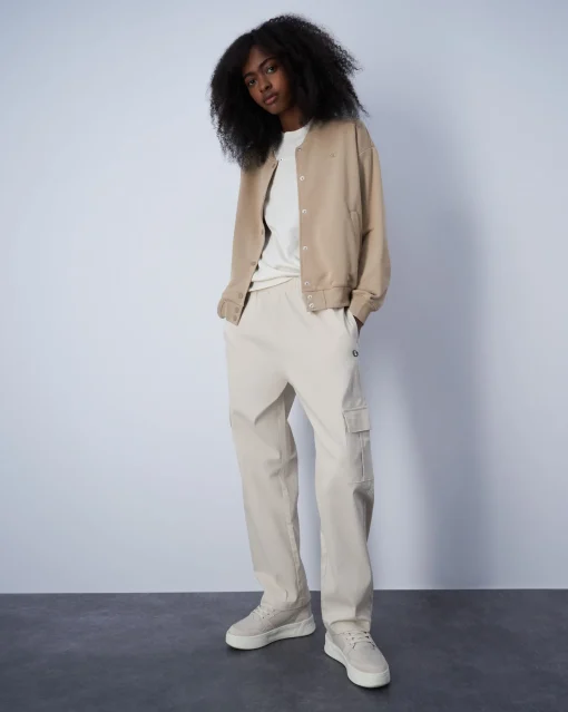 Champion Pantaloni Cargo Con C Logo Patch Grigio Donna