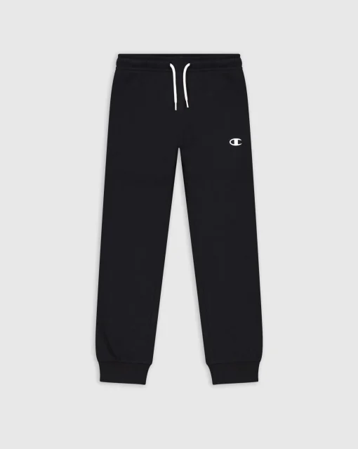 Champion Pantaloni Con Polsino A Coste Nero Bambino