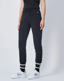 Champion Pantaloni Da Tuta C Logo Patch Nero Donna
