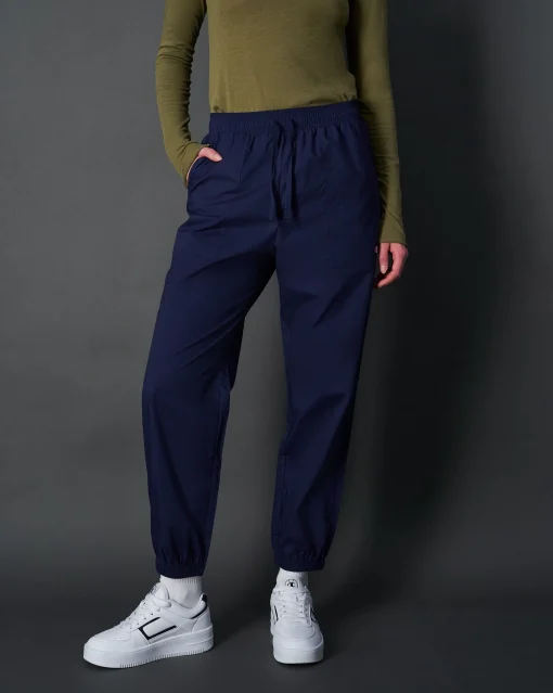 Champion Pantaloni Minimalist Con Tache e Polsino Blu Donna