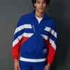 Champion Top Rétro Full-Zip In Nylon Blu Uomo