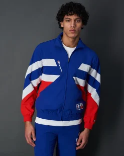 Champion Top Rétro Full-Zip In Nylon Blu Uomo