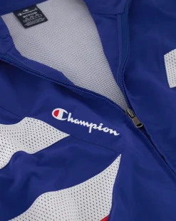 Champion Top Rétro Full-Zip In Nylon Blu Uomo