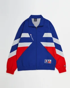 Champion Top Rétro Full-Zip In Nylon Blu Uomo