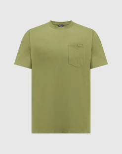 Champion T-Shirt Comfort-Fit Tonal Logo Verde Uomo